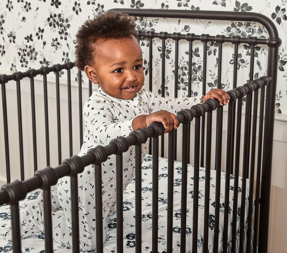 Black floral crib sheet outlet